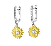 Hemobllo Boucles Oreilles Fleur Tournesol Plaqué Or Véritable pour Femmes Clous Élégants et Durables Bijoux Oreille pour Fête et Usage Quotidien