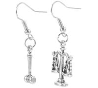 Hemobllo Boucles Oreilles Justice Pendantes Élégantes pour Avocats et Étudiants Droit Petites Boucles Légères Métal Cadeau pour Professionnels Juridiques