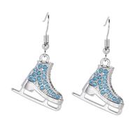 Hemobllo Boucles Oreilles Patinage Sportives Légères avec Cristaux Bleu Clair Design Élégant pour Femmes Amatrices de Patinage Accessoires Hiver Pendants
