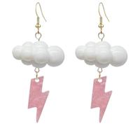 Hemobllo Boucles Oreilles Pendantes et Éclair Acrylique Design Météo Orageux Bijoux Créatifs pour Femmes Légères et Originales Adaptées Fêtes et Usage Quotidien