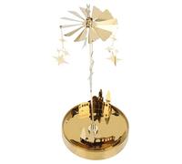 Hemobllo Bougeoir Rotatif Doré pour Bougies Aromathérapie Décoration de Table Festive avec Plateau Rond Porte-Bougie Carrousel Romantique pour Mariage et Fêtes