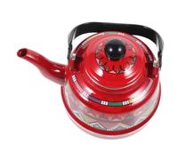 Hemobllo Bouilloire Émaillée Épaisse Rouge Vintage pour Cuisinière Résistance Haute Température Poignée Brûlure pour Thé Café et Usage Domestique