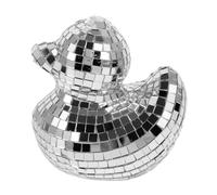 Hemobllo Boule Disco Canard Verre Miroir Décorative Effet Lumière pour Bureau Intérieur Stabilité Anti-Chute Ornement Artistique Créatif Argenté