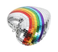 Hemobllo Boule Disco Miroir de Cœur Colorée à Suspendre pour Décoration de Mariage et Fête, Accessoire Décoratif Élégant pour Table et Scène
