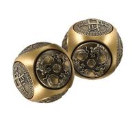 Hemobllo Boules de Baoding Traditionnelles en Laiton 36 MM à Six Faces, Lot de 2 pour Exercices de Rééducation Main et Décoration Feng Shui, Adaptées la Relaxation Bien-