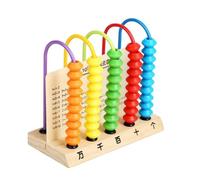 Hemobllo Boulier Éducatif en Bois pour Garçon Et Filles 5 Tiges 10 Perles Colorées Jouet Mathématique à Compter Et Calculer Outil d'apprentissage des Maths pour Bébé