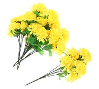 Hemobllo Bouquets de Chrysanthèmes de Cimetière, Jaune, Réalistes