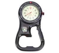 Hemobllo Boussole Mousqueton Montre, Montre à Quartz numérique à Clipser, Multifonctionnelle - Cadran Lumineux, Portable Montre Montres de Poche Quartz