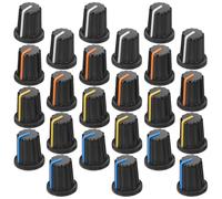 Hemobllo Bouton de Volume en Plastique 24 Pièces pour Guitare Électrique Axe Moleté Finition Mate et Texture Antidérapante, Ajustement Serré pour Usage en Enregistrement Audio