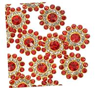 Hemobllo Bouton Flatback Strass pour DIY Bijoux Décoration Fleur Solaire Rouge et Blanc pour Création Bricolage et Accessoires Chic