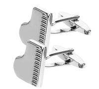 Hemobllo Boutons de Manchette Design Créatif et Toucher Confortable en Alliage Argenté pour Homme Motif Piano pour Chemise et Coupe-Vent