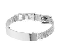 Hemobllo Bracelet Acier Inoxydable Réglable pour Gravure DIY Design Simple et Résistant Bijou Personnalisable pour Homme et Femme Cadeau Fête des Mères et Pères