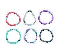 Hemobllo Bracelet Argile Polymère Colorée Corde Extensible Douce pour Couple Design Étanche et Cadeau Fête des Mères Blanc