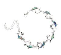 Hemobllo Bracelet Dauphin Ajustable en Alliage Léger Deux Charms Dauphins Bracelet de Cheville Délicat Bijou de L'Océan pour L'Été Plage