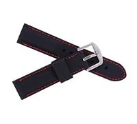 Hemobllo Bracelet de Montre en Silicone Étanche Noir avec Boucle en Acier Inoxydable, Confortable et Résistant à L'huile, pour Natation et Fitness