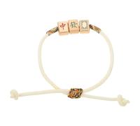 Hemobllo Bracelet en Corde Tressée en Contexte Formel ou Décontracté Beige Fait Main Fil Doré Alliage Mat, Accessoire Simple et Unique pour Mahjong pour Amateurs de Mahjong