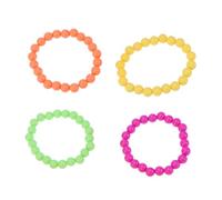 Hemobllo Bracelet en Plastique Fluo 4pcs pour Soirée Rétro Confortable et Coloré, Accessoire pour Fête Disco et Usage Quotidien