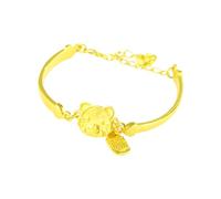 Hemobllo Bracelet Jonc en Cuivre Breloques Tigre Taille Ajustable Couleur Cuivre Bracelet Charms pour Femme et Fille Décoration de Poignet pour Présent Saint-Valentin et Anniversaires