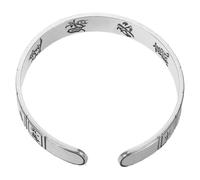 Hemobllo Bracelet Jonc Motif Mahjong Manchette Ouverte Rétro Bijou Asiatique Ajustable Symbole Quotidien Cadeau Unisexe Poignet