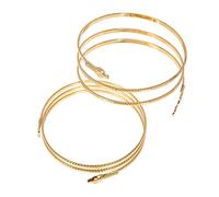 Hemobllo Bracelet Manchette Serpent Ajustable et Robuste en Alliage Or pour Femme Bijoux de Bras Ouverts 2 Pièces, Style Punk Élégant pour Occasions Uniques