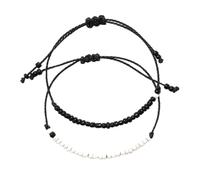 Hemobllo Bracelet Perles et Blanches Tressées Ajustables pour Couple Chaîne Damitié et Relation Unisexe pour Homme et Femme Style Artisanal