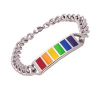 Hemobllo Bracelet Style Délicat et Facile à Porter Simple et Confortable Arc-en-ciel en Acier Titane pour Hommes et Femmes Rencontres