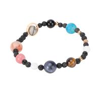 Hemobllo Bracelet Style Huit Planètes En Pierre Naturelle Bleu Sable Chaîne Réglable Unisexe Pour Présents Et Voyages Commémoratifs