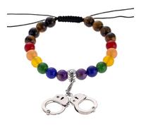 Hemobllo Bracelet Tissé Six Couleurs Arc-en-Ciel pour Homme et Femme Chaîne à Main Légère et Solide Décoration de Poignet Lgbt Accessoire Pride Gay Lesbienne Présent pour Couple