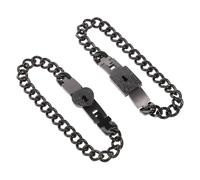 Hemobllo Bracelet Unisexe Chic pour Couples 1 Paire Inoxydable Cadenas et Clé Accessoire Élégant Présent D’Anniversaire Hommes Femmes Usage Quotidien