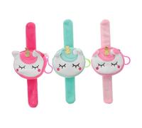 Hemobllo Bracelets à Claquer Licorne Porte-monnaie Peluche Lot de 3 Garçon et Filles Présents Fête Tenue Poignet Pratique Petit Rangement