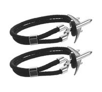 Hemobllo Bracelets de Mode pour Homme 2pcs avec Fermoir Avion Innovant en Alliage Noir, Design Unique et Confort Léger pour Voyages et Styles de Vie Actifs
