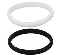 Hemobllo Bracelets en Silicone Élastiques pour Hommes et Femmes, Lot de 2 Pièces, Facile à Nettoyer, Style Minimaliste Noir et Blanc, pour Tenues Décontractées et Activités Sportives