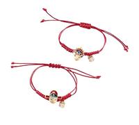 Hemobllo Bracelets Tissés Chinois Lot de 2 en Corde Rouge Bleu Style Opéra Chinois Visage Peking Bracelets de Bénédiction pour Femmes Accessoires Mode pour Fête et Quotidien