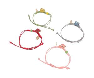 Hemobllo Bracelets Tressés Dinosaures Ajustables 4 Pièces pour Filles Présents de Fête Colorés Couleur Aléatoire