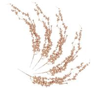 Hemobllo Branches de Baies Artificielles Dorées Décoration Intérieure de Noël 5 Pièces Fleurs Décoratives pour Soirées et Maison Ornements Festifs pour Table et Ambiance Hivernale