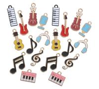 Hemobllo Breloques en Émail Note Musique 20 Pcs Pendentifs pour Fabrication Bijoux DIY Charms Porte-Clés Musicaux Légers et Colorés Bracelets Colliers et Accessoires Décoratifs