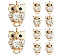 Hemobllo Breloques Hibou en Alliage Or Strass, Lot de 10 Pièces | Création de Bijoux et Projets Diy, Format Mini, Accessoire Décoratif pour Téléphone et Porte-clés