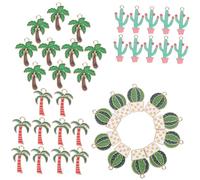 Hemobllo Breloques Pendentifs Émail Cactus Et Cocotier 40 Pcs Diy Bijoux Créatifs Multicolores Accessoires Loisirs Créatifs Vacances Été Fabrication Bijou