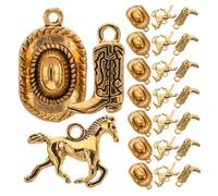 Hemobllo Breloques Western Bottes Et Chapeaux Cowboy Dorés Pour Fabrication Bijoux Femmes Lot 30 Pièces 10x Bottes 10x Chapeaux Accessoires Création Bijoux Cowgirl Fête Style Western