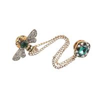 Hemobllo Broche Abeille Cristal Avec Pompon Badge Col De Chemise Épinglette Style Vintage Accessoires Pour Femmes