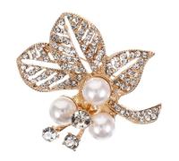Hemobllo Broche avec Cristaux et Perle Simulée Épingle de Mode pour Femme Accessoire de Bijoux