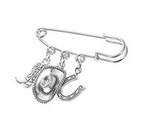 Hemobllo Broche Clip Métal pour Foulard et Cardigan Femme, Épingle de Sûreté Style Western Chapeau de Cowboy, Bijou pour Tenue Casual et Sorties