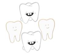 Hemobllo Broche De Dentiste Créative Broches à Dents En Métal Lot De 4 Pour Garçon Et Filles Filles Garçons Accessoire Vestimentaire Original Et Amusant Pour Vêtements Paquet Présents