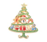 Hemobllo Broche de Noël Arbre Spirale Cristaux Émail Alliage de Zinc, Pin | Plein Cristaux, Goutte Émaillée, pour Fêtes D'hiver et Réunions Festives