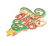 Hemobllo Broche de Noël Élégante en Métal et Cristaux Verts pour Fêtes | Style Vacances D'hiver, Petite et Légère, Maintien Sûr, pour Tenue Quotidienne et Soirées Festives