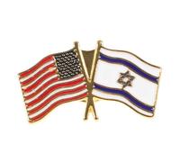 Hemobllo Broche Drapeau Américain et Israélien Épingle pour Vêtements Accessoire de Fierté National pour Événements et Festivités