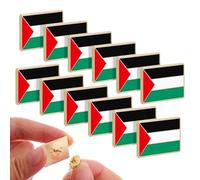 Hemobllo Broche Drapeau Palestinien Carrée en Alliage Robuste pour Homme, Lot de 12 Épinglettes, Accessoires Vestimentaires Polyvalents pour Vêtements et Paquet à Dos, Dimension 2,5 X 1,8