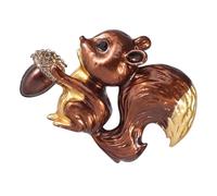 Hemobllo Broche Écureuil Marron Décorative en Émail Goutte à Goutte Accessoire Animalier Roman Élégant Broche Originale pour Présent de Noël Bijou Nature Polyvalent