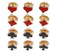 Hemobllo Broche Épingle Cartes à Jouer Unisexe Alliage de Zinc Mini Épingles de Revers pour Veste Paquet Chapeau Accessoires Poker Cœur Pique Trèfle 12 Pièces Ensemble Compact
