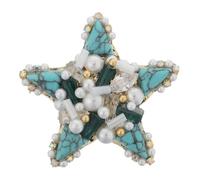 Hemobllo Broche Étoile De Mer Turquoise Perles Épingle Bijoux Femme Chic Pour Écharpe Châle Tenue Décontractée